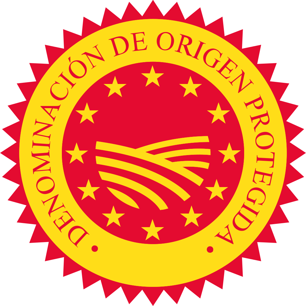 "Denominación de Origen Protegida" (DOP) seal, which translates to Protected Designation of Origin (PDO) in English. It is a European Union certification used to protect the names of regional foods.