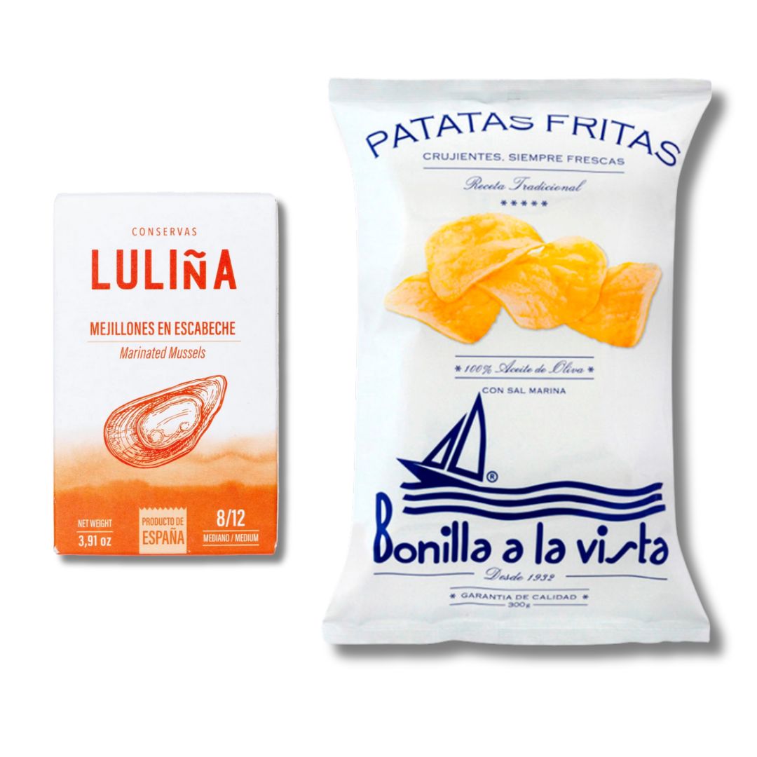 Luliña Mussels in Escabeche x Bonilla a la Vista Potato Chips (50g)