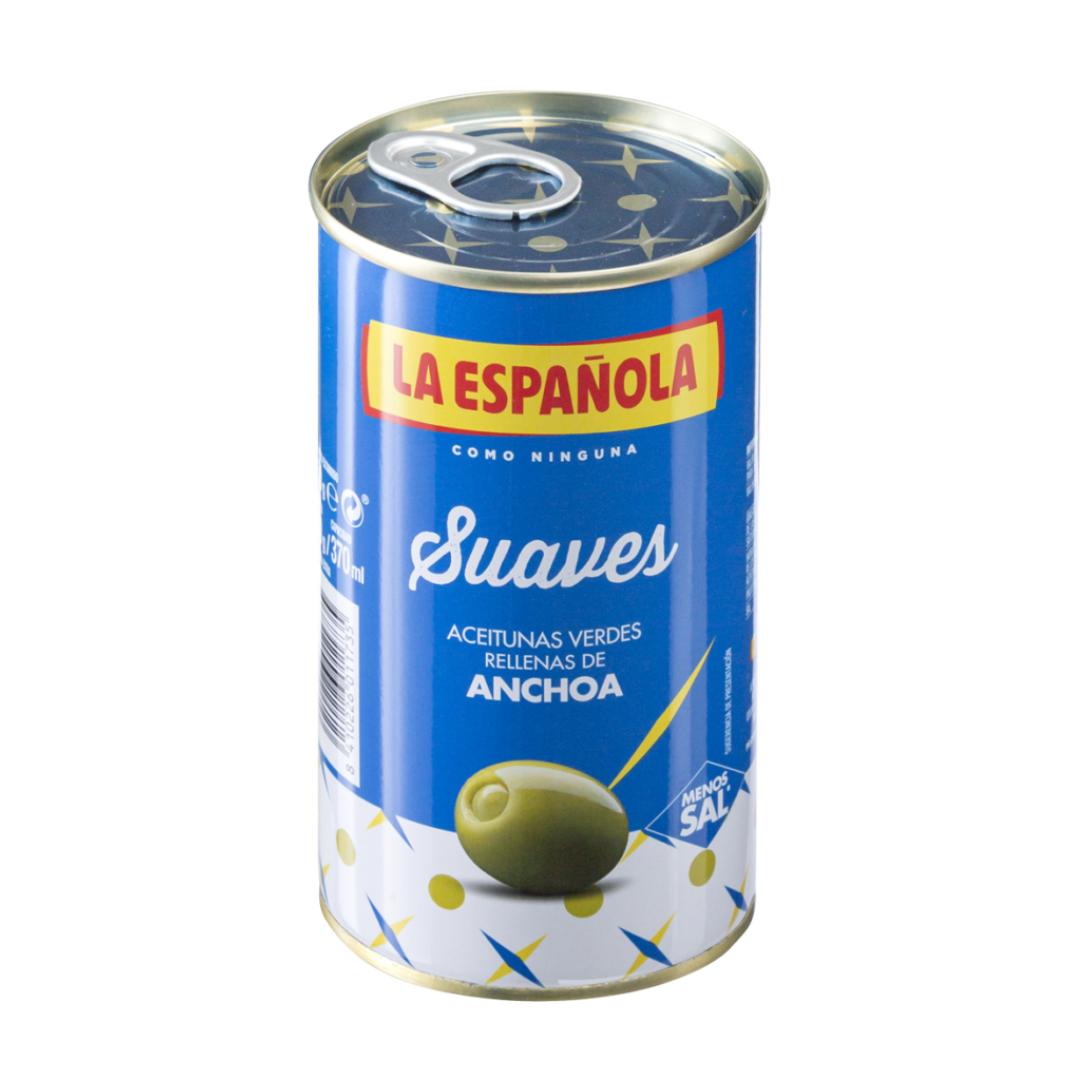 LA ESPAÑOLA Manzanilla Olives Stuffed with Anchovies (Low Sodium)