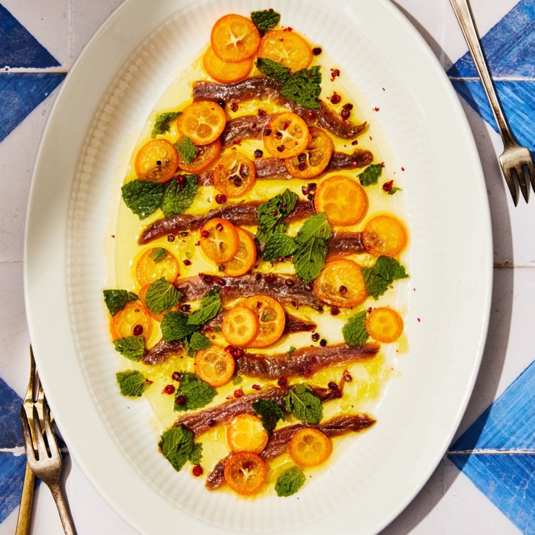 RECIPE: Quick-Marinated Anchovies with Kumquats (From Party Tricks)