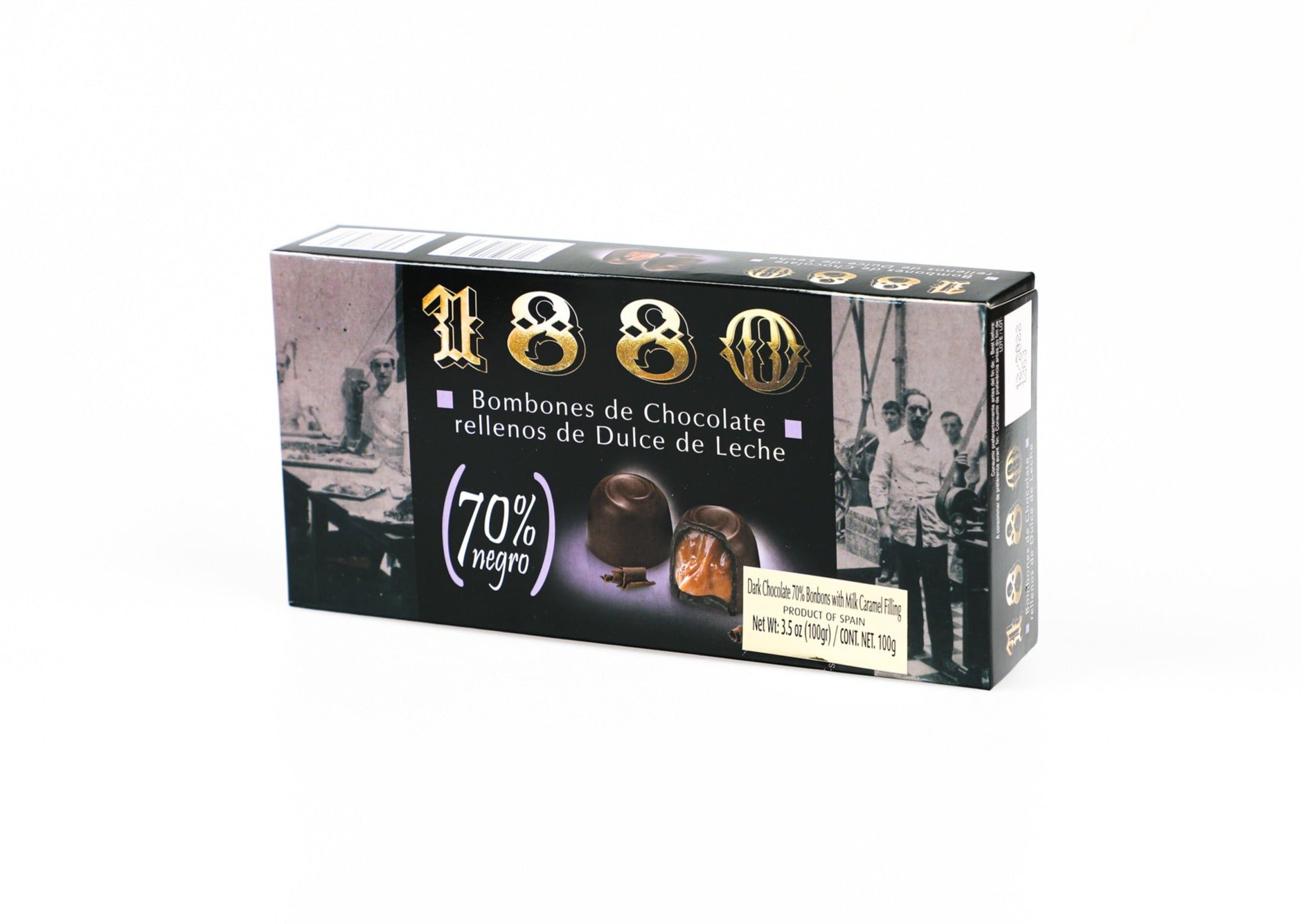 1880 Dark Chocolate Bombones with Caramel Cream