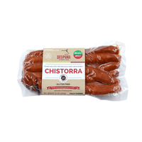 A vacuum-sealed pack of Despaña Morcilla with a white label listing ingredients and nutrition facts. Made with pork, onions, and spices, this Asturian-style black pudding is fully cooked and ready to enjoy.